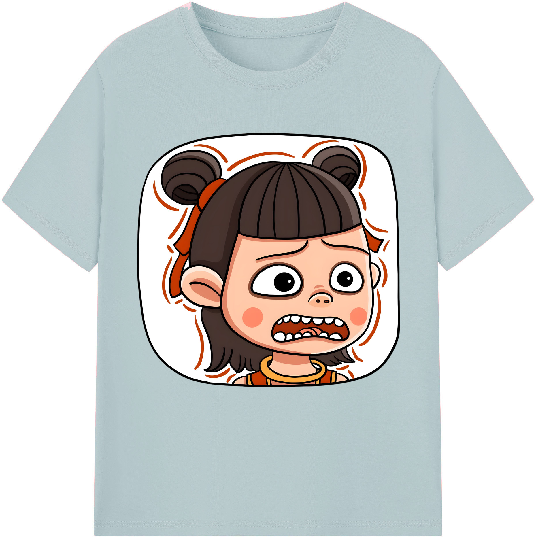 （画像用） Ne Zha 2 ナタ 魔童の大暴れ 綿100％半袖Tシャツ（フロントプリント）